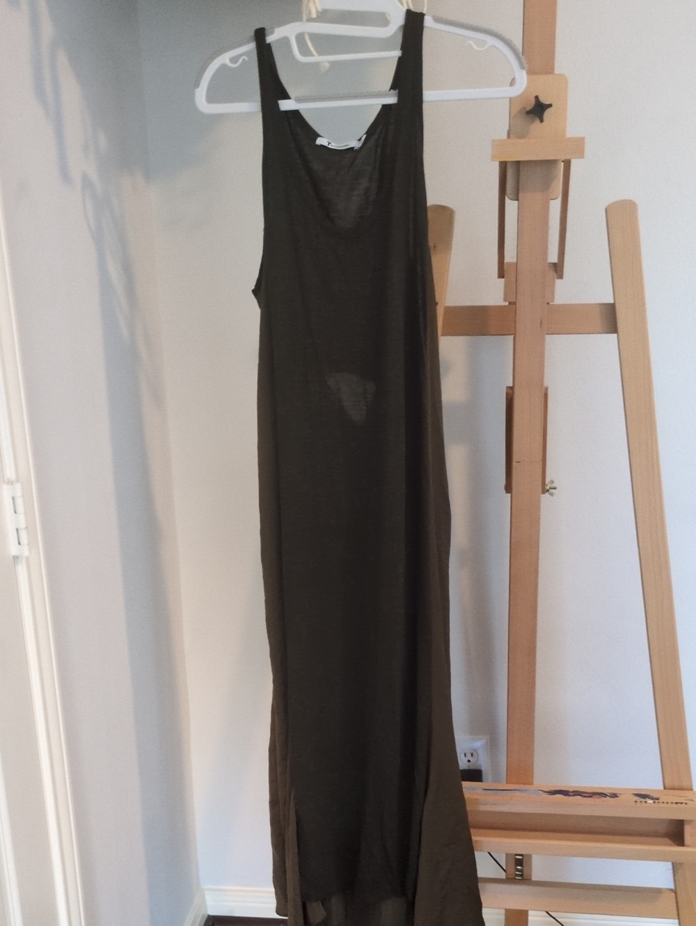 Sleeveless Olive Green Maxi Dress